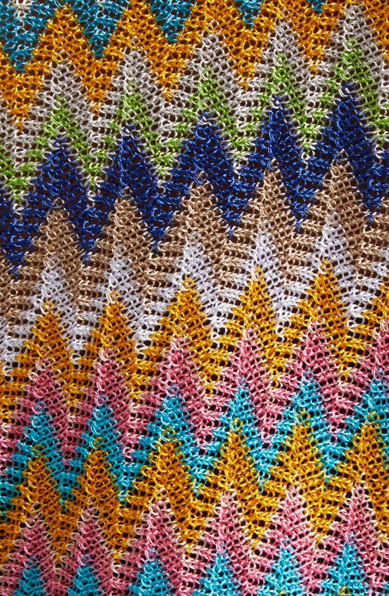Missoni Metallic Zigzag Knit Poncho, Alternate, color,