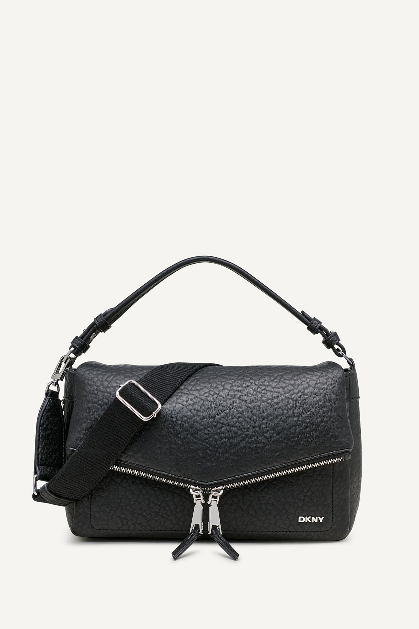 DKNY Taryn Messenger in Black/silver 