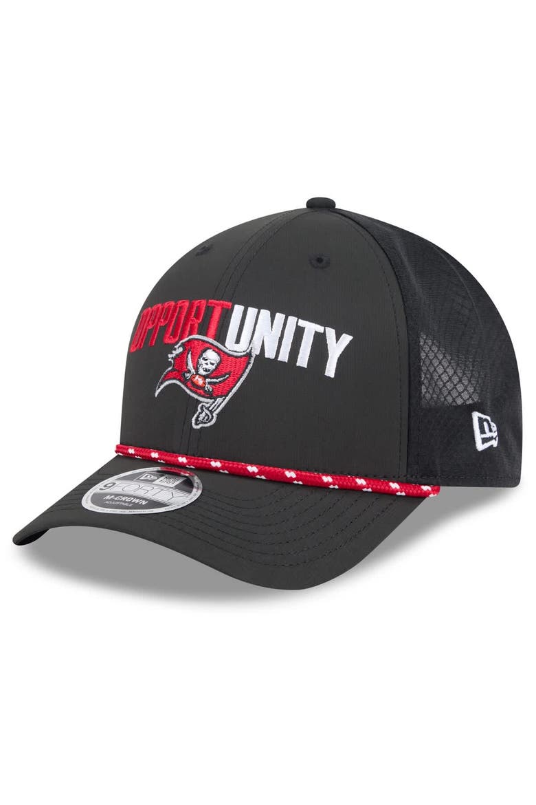 Men's New Era Black Tampa Bay Buccaneers 2025 Inspire Change 9FORTY M-Crown Adjustable Hat, Alternate, color, Black