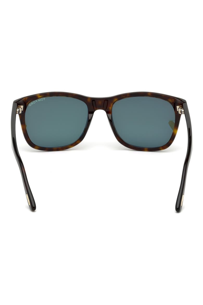 Eric 55mm Sunglasses, Alternate, color, DARK HAVANA / GREEN