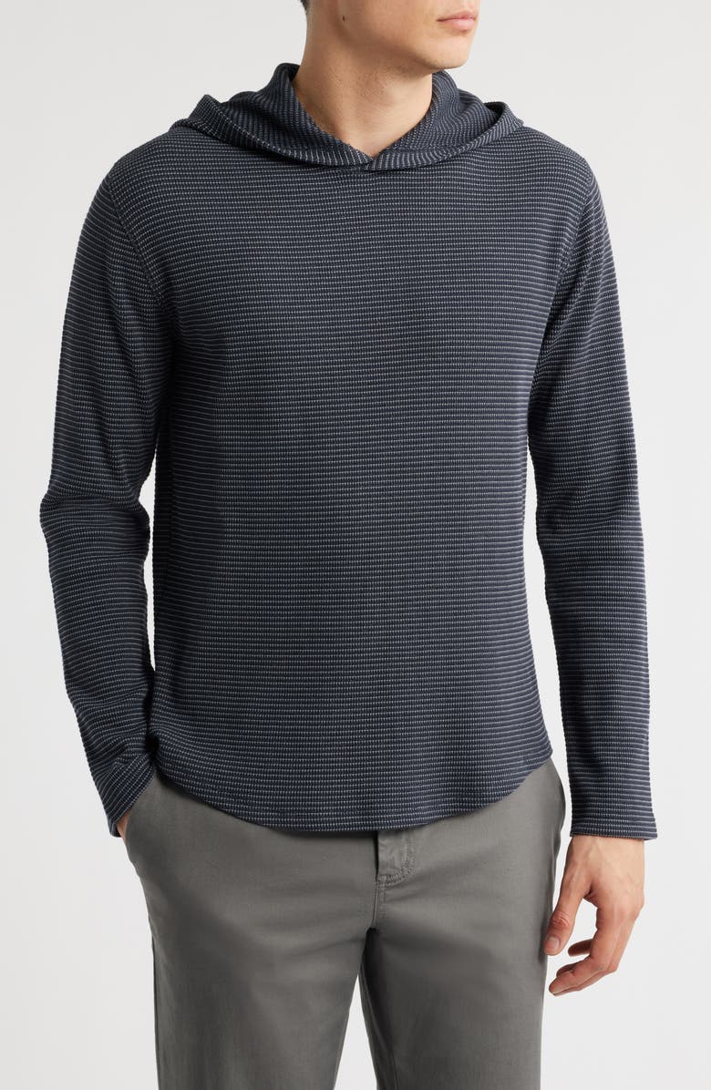 Vince Feed Stripe Waffle Knit Hoodie, Main, color, 
