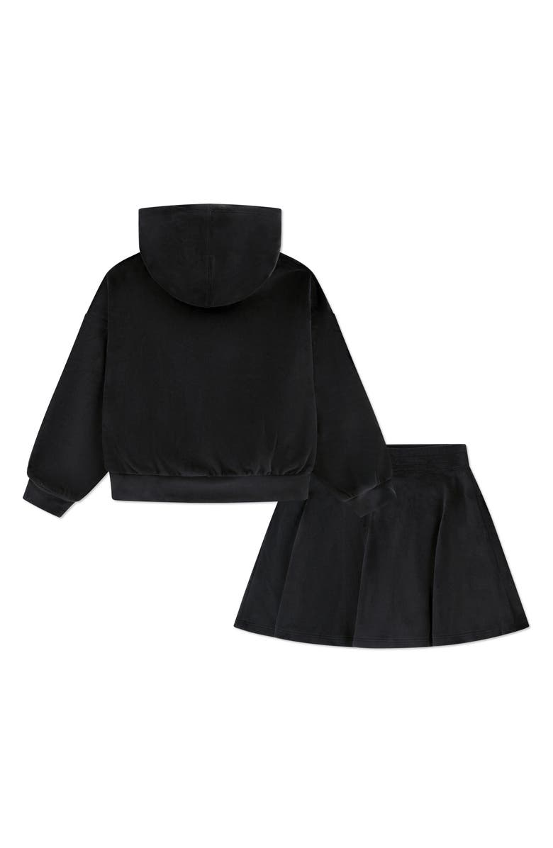 Nike Kids' Velour Scooter Hoodie & Skirt with Shorts Set, Alternate, color, Black