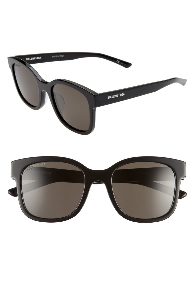 52mm Polarized Square Sunglasses, Main, color, BLACK BLACK GREY