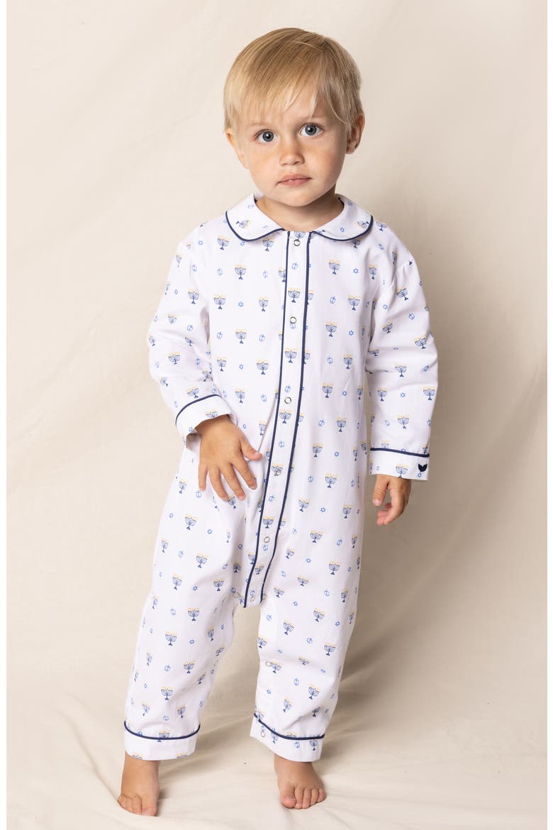 Hanukkah Cotton Blend Cambridge One-Piece Pajamas, Alternate, color, WHITE