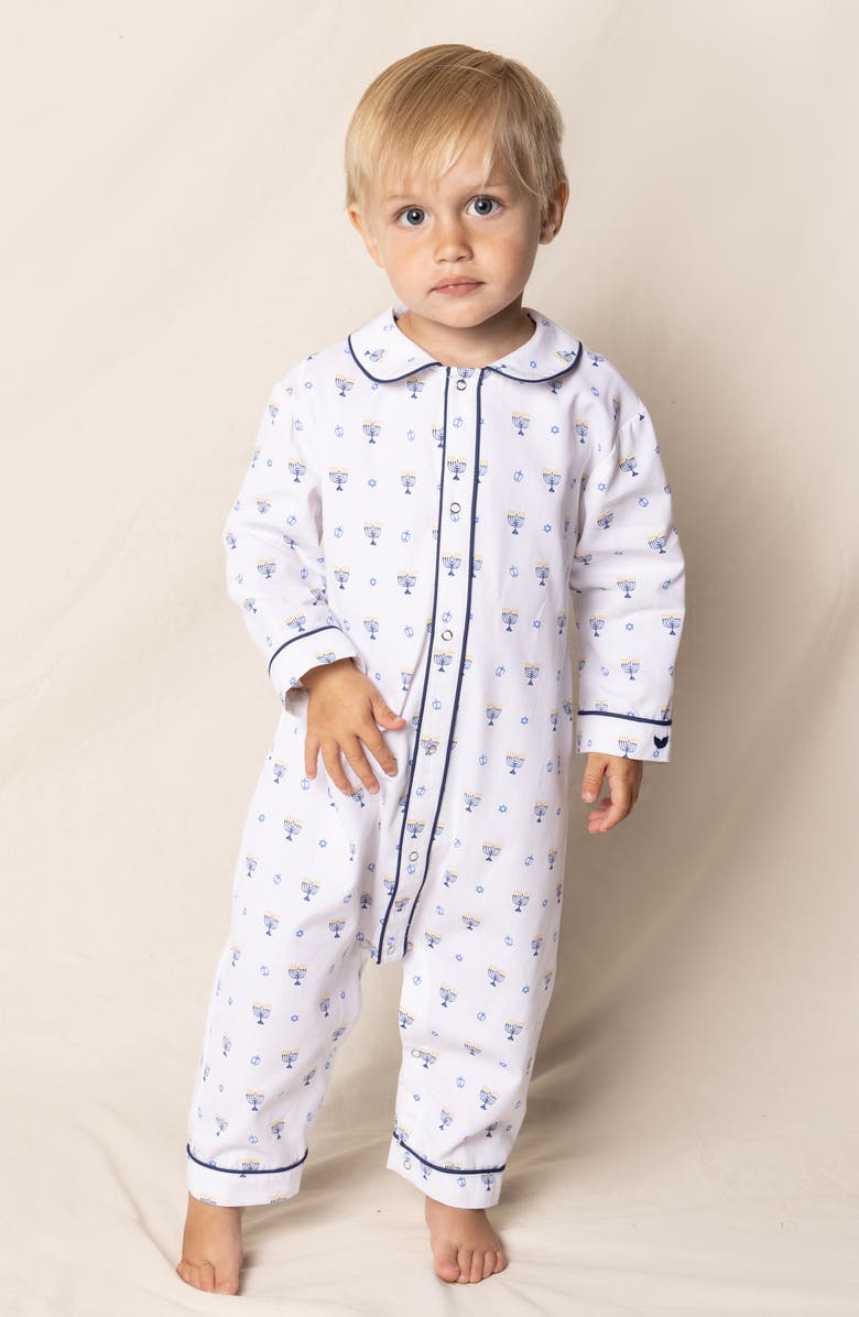 Petite Plume Hanukkah Cotton Blend Cambridge One-Piece Pajamas, Alternate, color, 