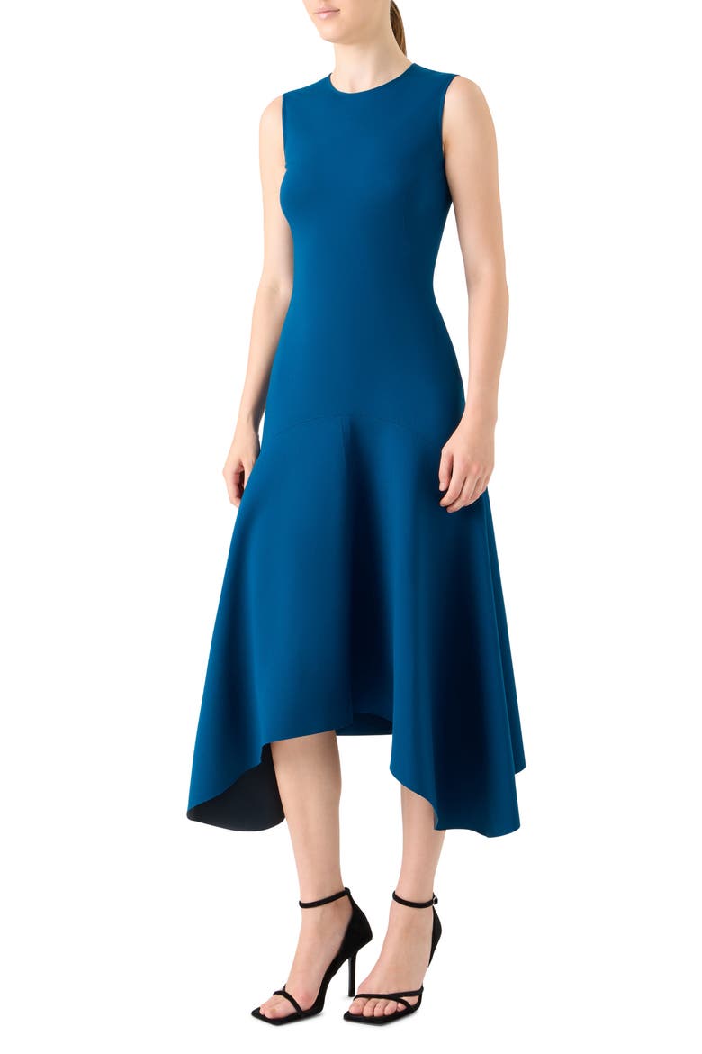 Asymmetric Hem Sleeveless Jersey Dress, Alternate, color, TEAL