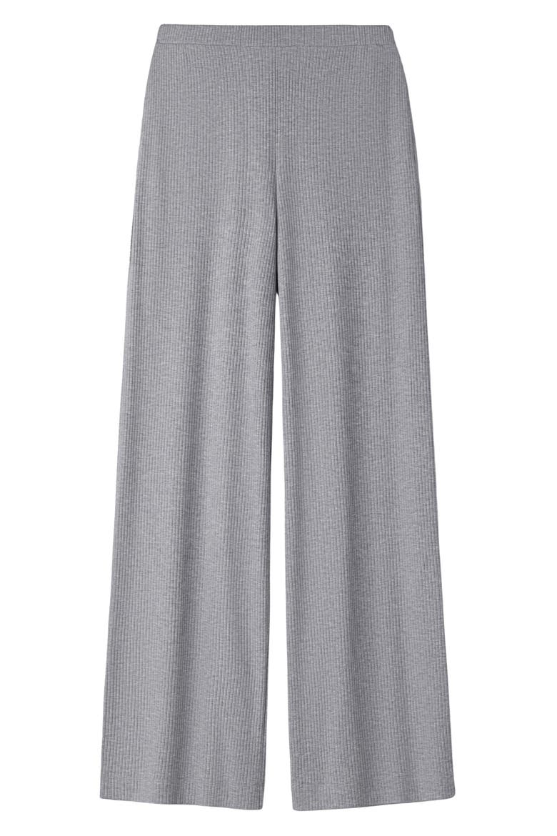 LivLuxe Rib Wide Leg Pants, Alternate, color, HEATHER GRAY