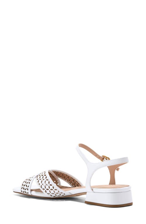 Cole Haan Patie Sandal In White Perforated Leather