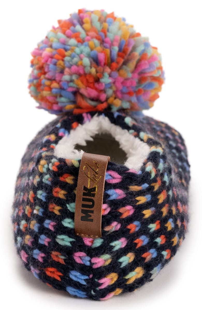 MUK LUKS Space Dye Pom Slipper Socks, Alternate, color, 