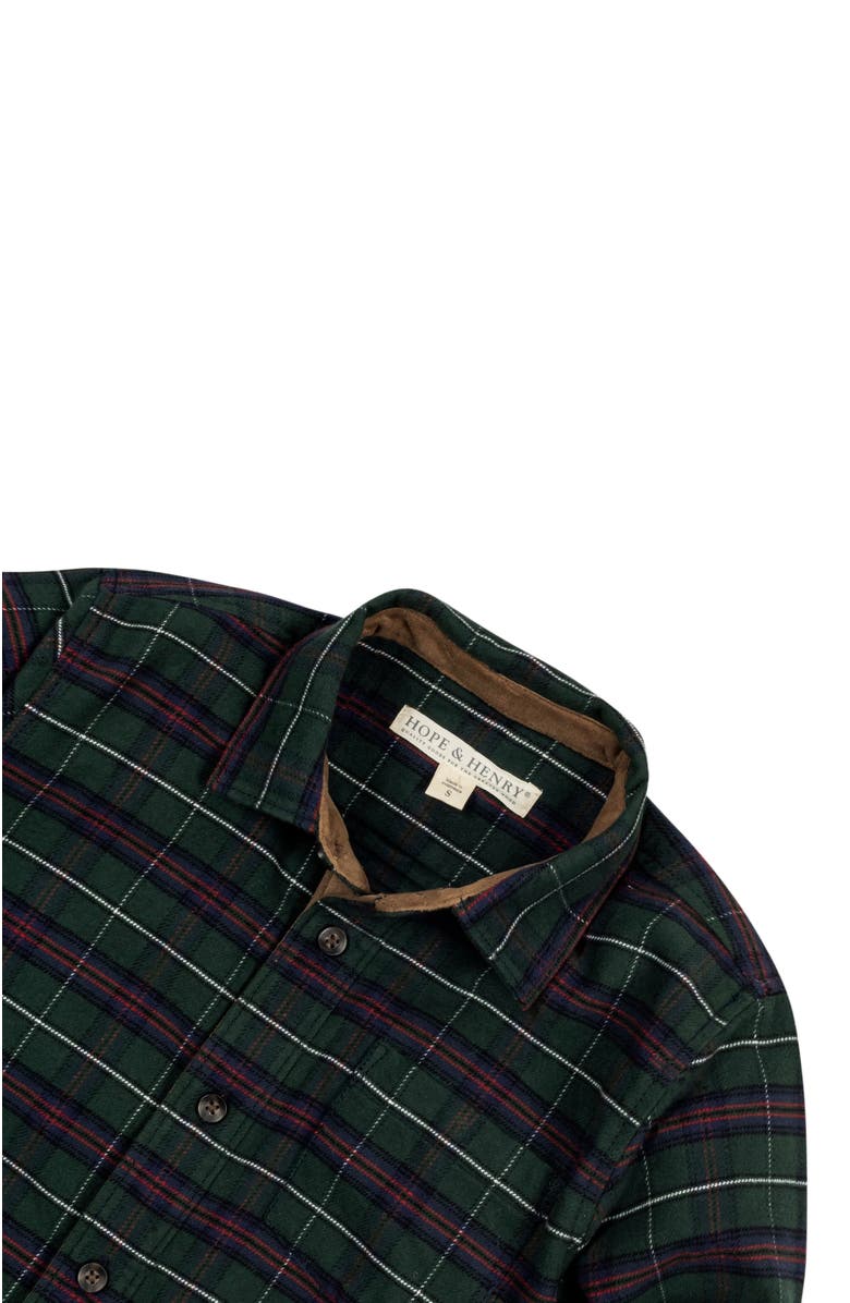 Hope & Henry Baby Boys' Organic Flannel Shirt with Suede, Infant, Alternate, color,