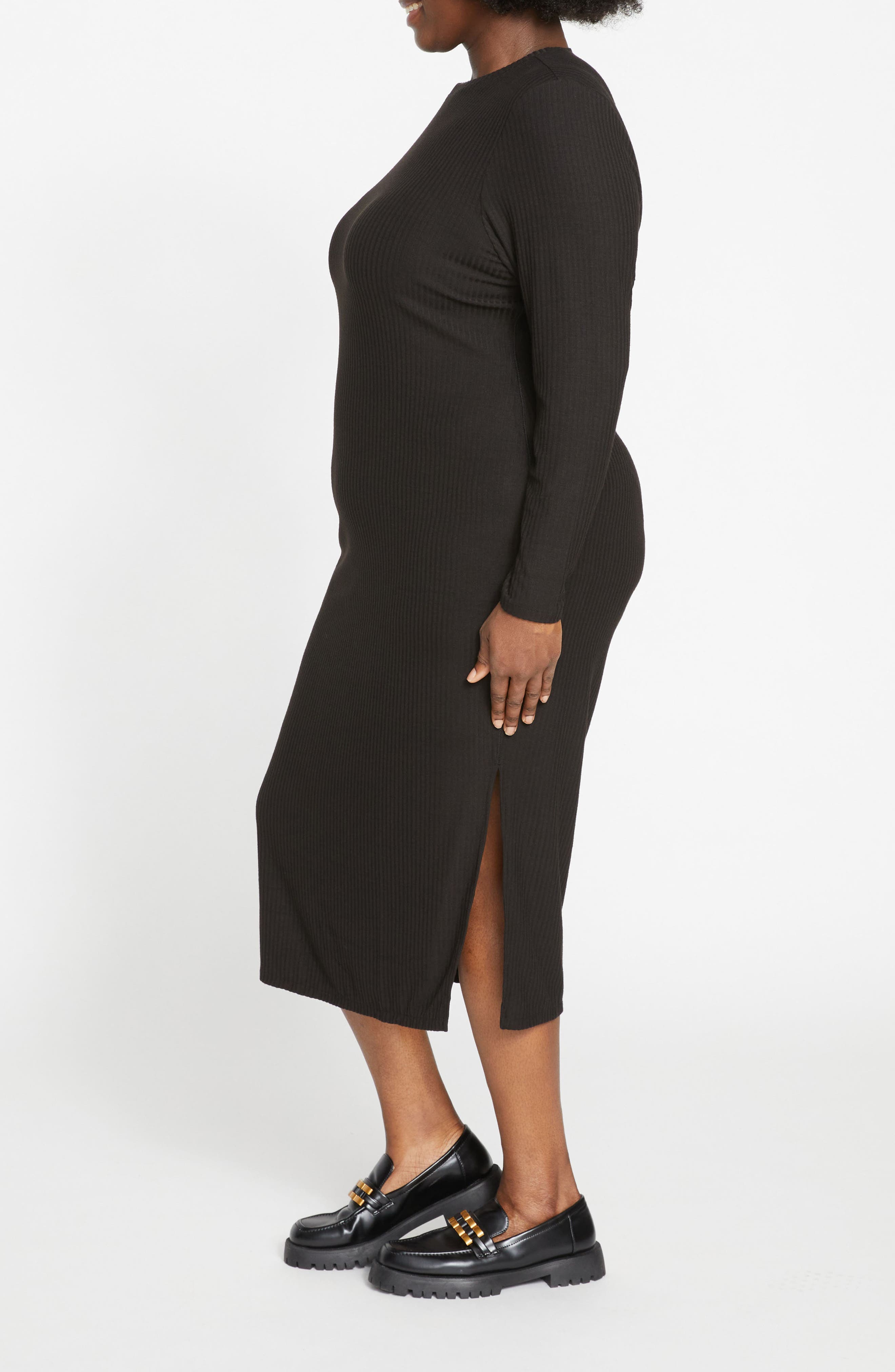 Lexi Long Sleeve Rib Sweater Dress (Women) | Nordstrom