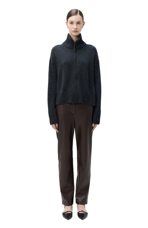 Cashmere Zip Cardigan