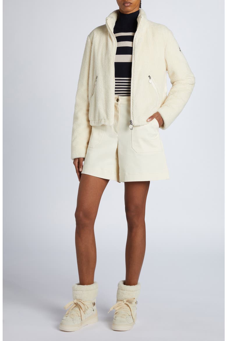 Polignac Teddy & Quilted Nylon Down Jacket, Alternate, color, SILK WHITE