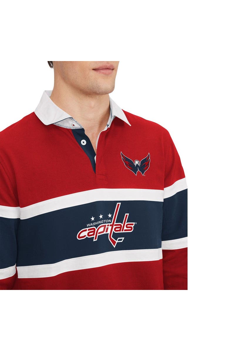 Tommy Hilfiger Men's Tommy Hilfiger Red Washington Capitals Martin Rugby Long Sleeve T-Shirt, Alternate, color,