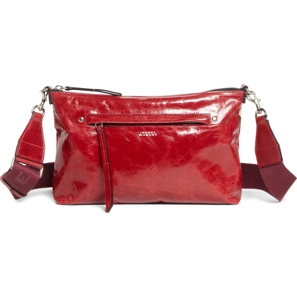 Isabel Marant Nessah Wardy Leather Crossbody Bag In Black