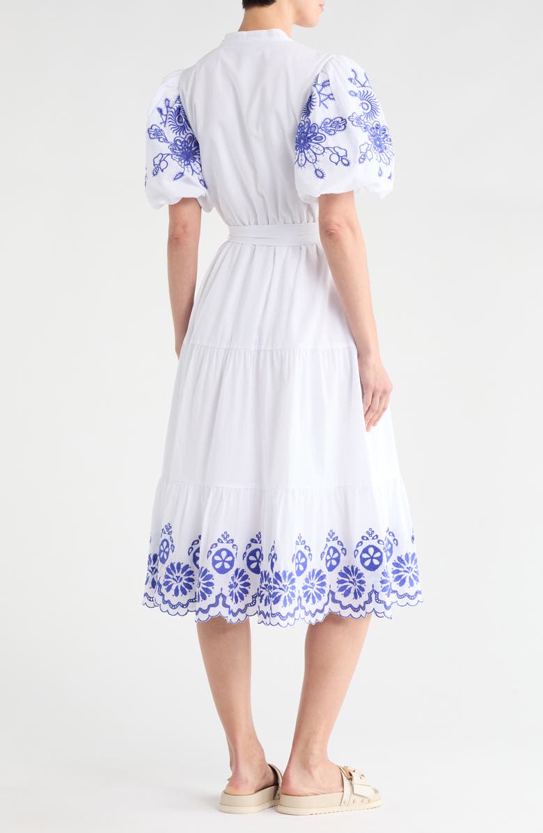 Love By Design Long Beach Embroidered Shirtdress, Alternate, color, White/ Surf The Web