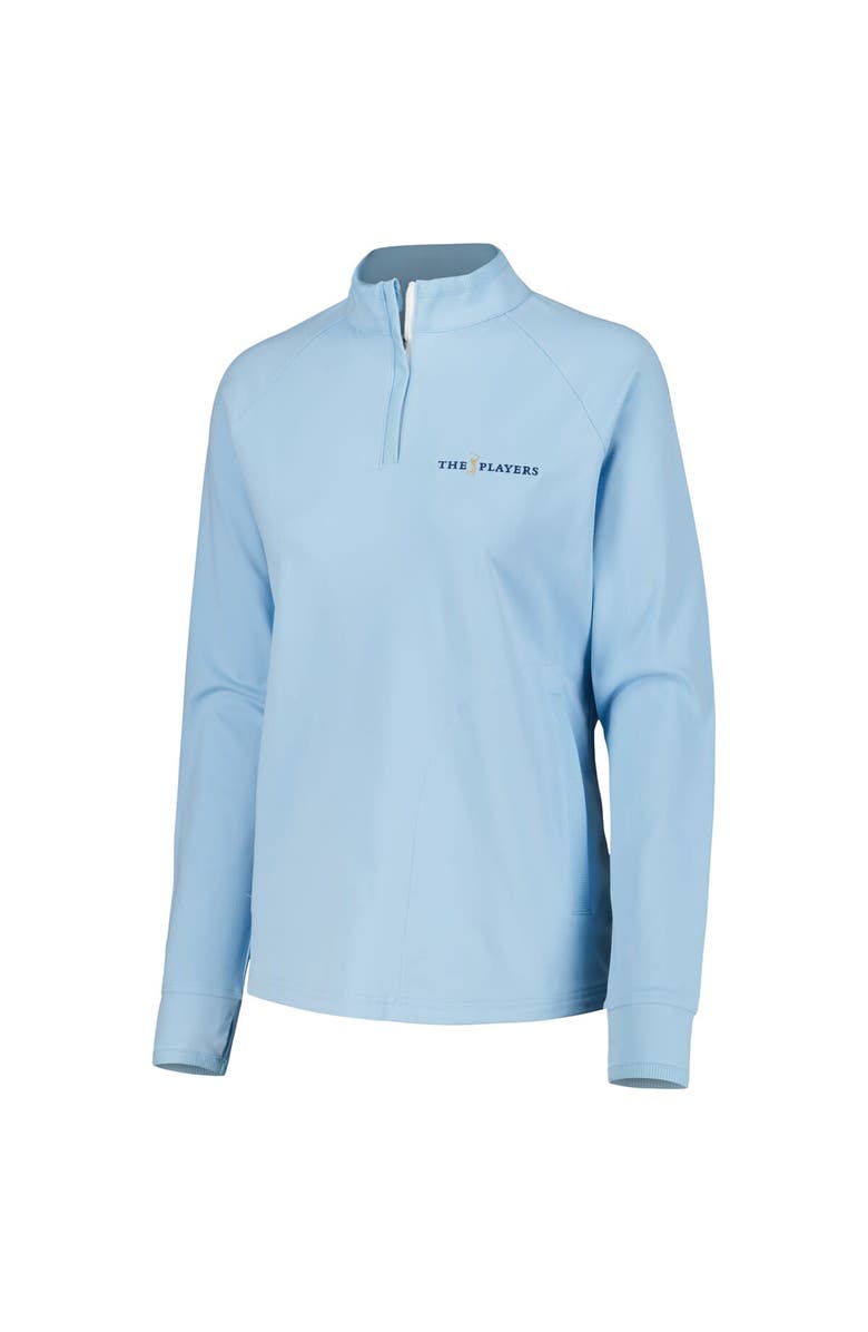 FOOTJOY Women's FootJoy Blue THE PLAYERS Quarter-Zip Raglan Sweatshirt, Alternate, color, 