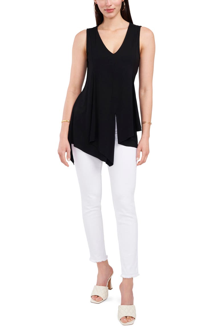 Asymmetrical Hem TunicTop, Alternate, color, RICH BLACK