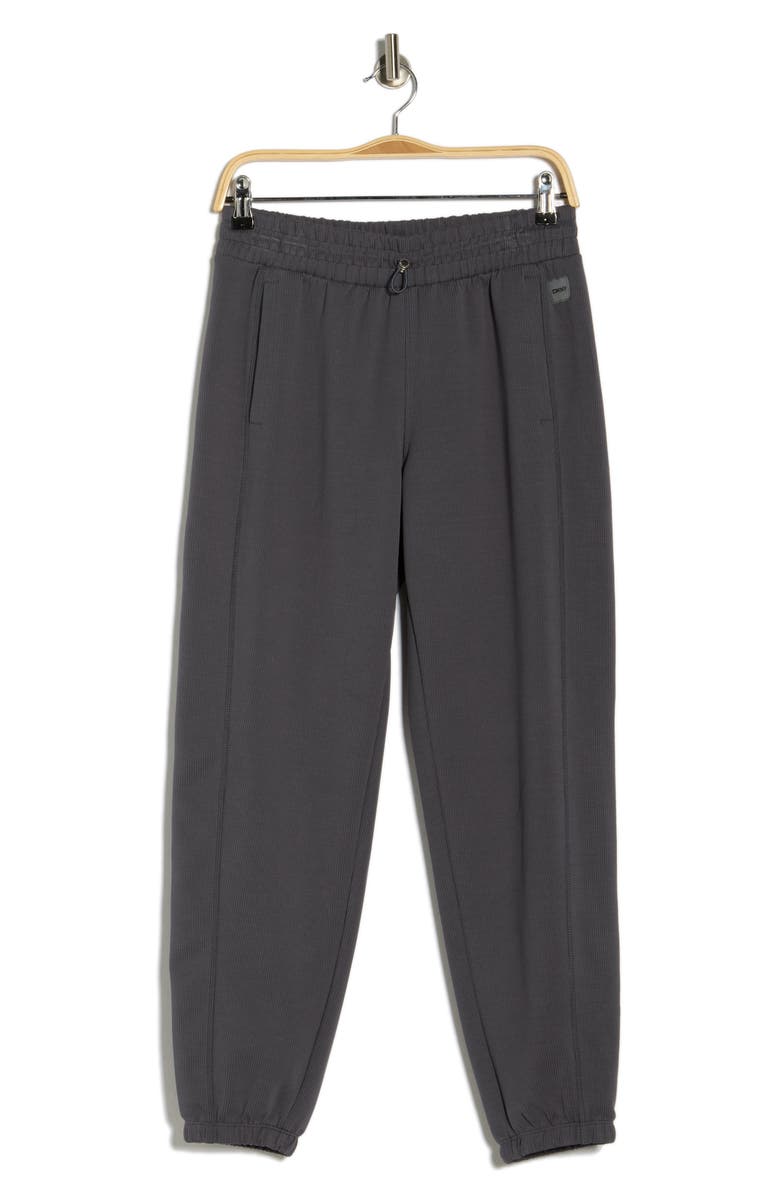 DKNY Rib Mid Rise Joggers, Alternate, color, Turbulence