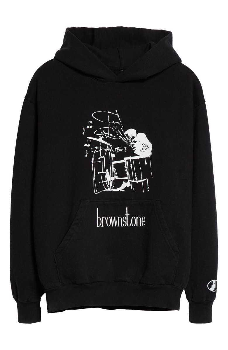 Brownstone Giant Steps Graphic Hoodie, Main, color, Washed Black