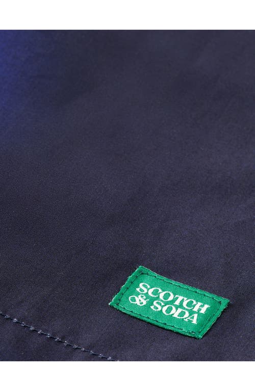 Shop Scotch & Soda Kids' Print Swim Trunks In Baseball Navy