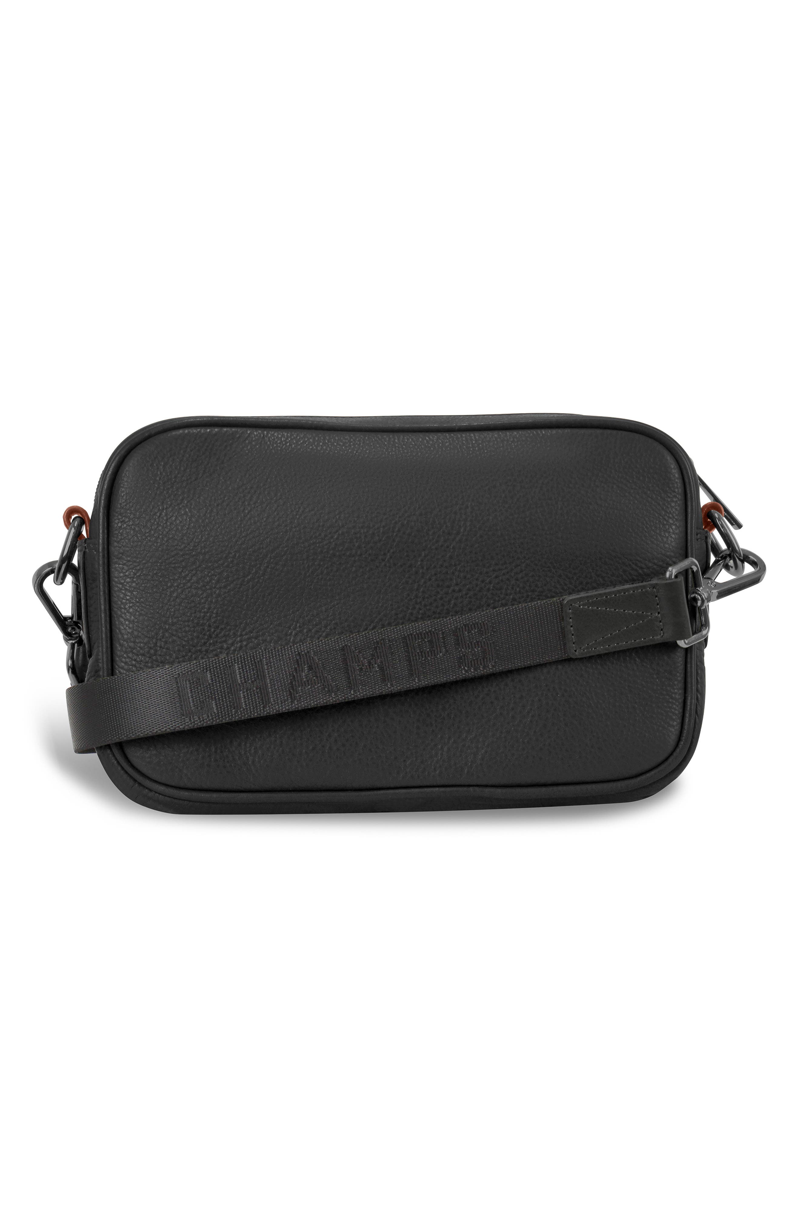 CHAMPS Onyx Water Resistant Crossbody Bag, Alternate, color, Black