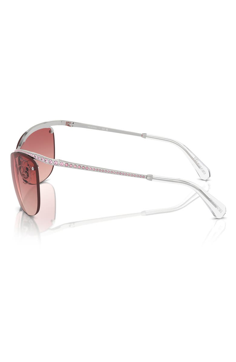 Swarovski 63mm Gradient Irregular Sunglasses, Alternate, color, Silver