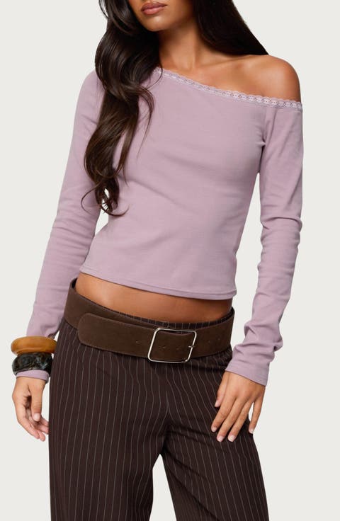 Emmiline Lace Off the Shoulder Crop Top