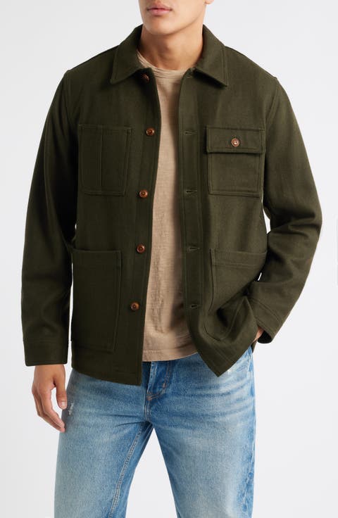 Unlined Wool Blend Chore Jacket