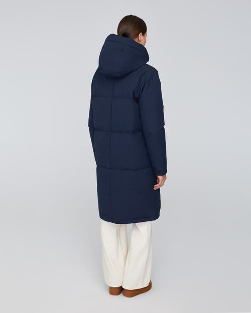 Quartz Co. Ines | Hooded Down Winter Jacket In True Navy