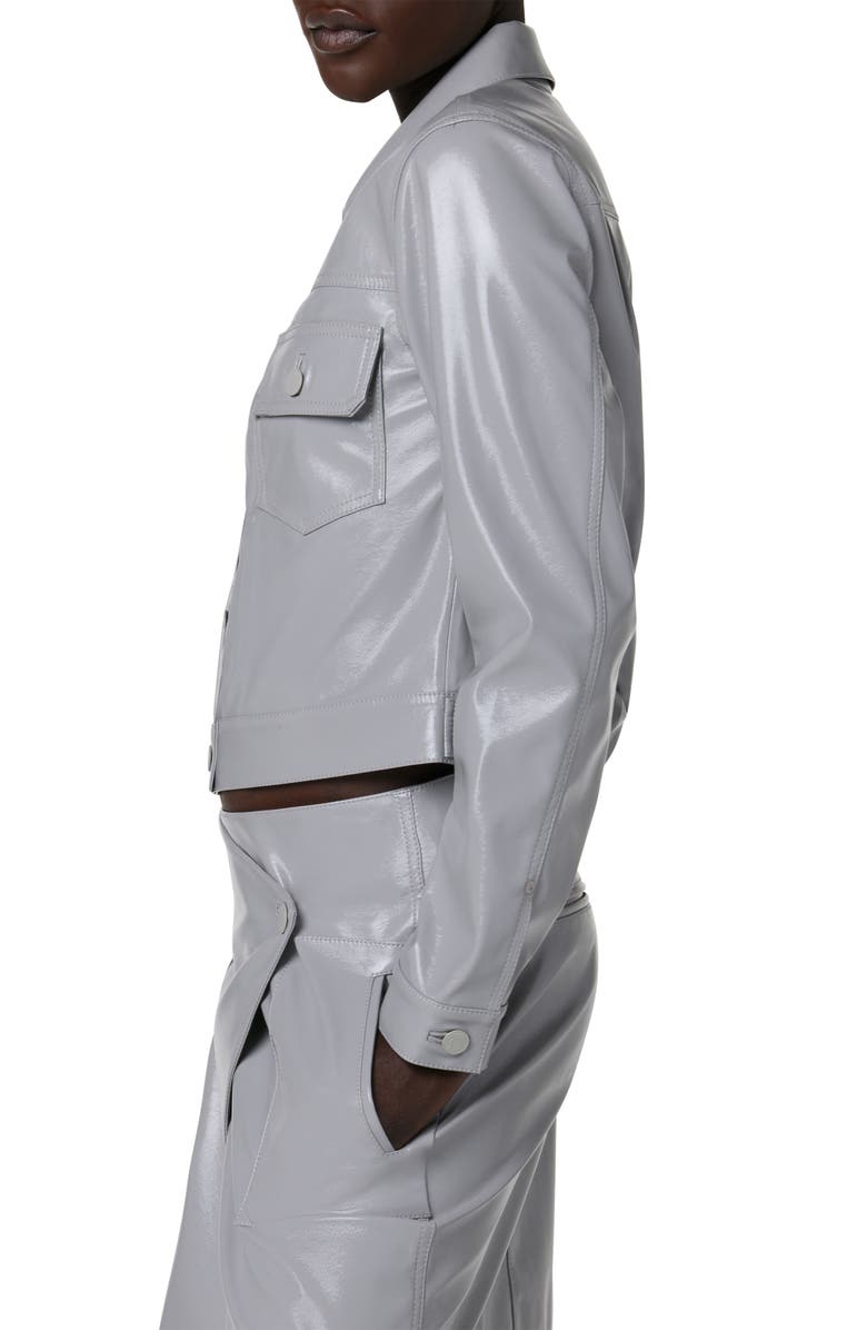 Hudson Jeans Lola Shrunken Coated Trucker Jacket, Alternate, color, 