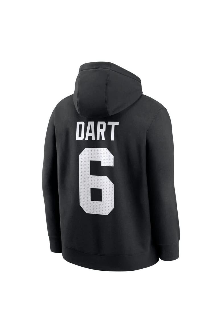 Men's Nike Jaxson Dart Black New York Giants Player Name & Number Fleece Hoodie, Alternate, color, Black