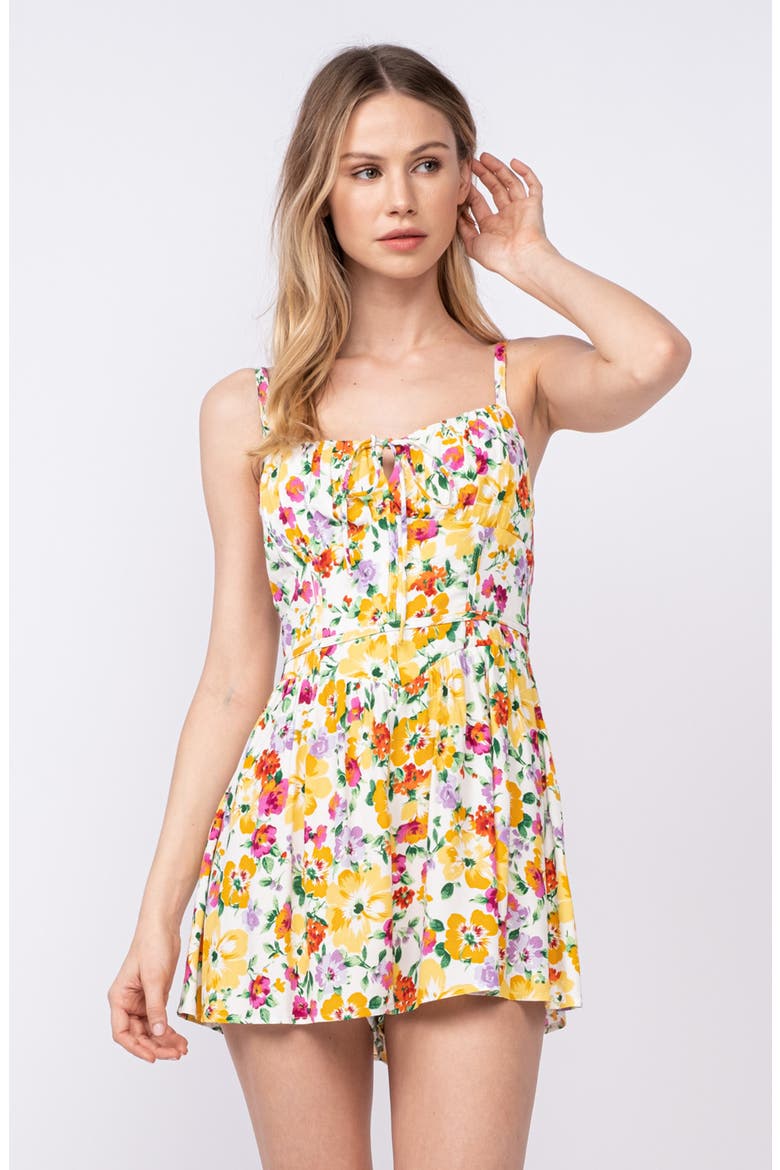 Floral Mini Romper, Alternate, color, YELLOW