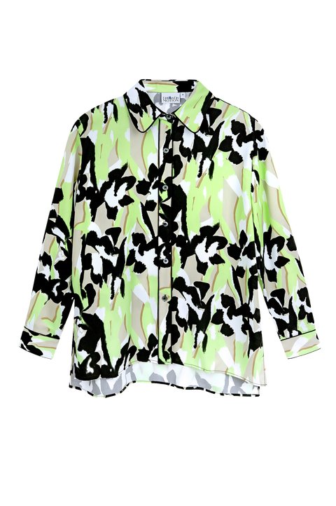 Manifest Printed Button-up Silky Shirt