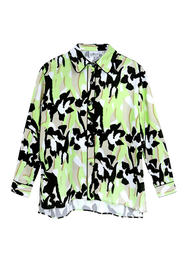 Untitled in Motion Manifest Printed Button-up Silky Shirt