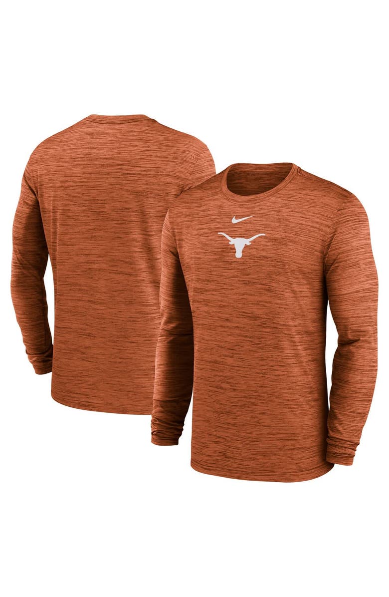 Nike Men's Nike Texas Orange Texas Longhorns 2025 Sideline Velocity Performance Long Sleeve T-Shirt, Main, color, 