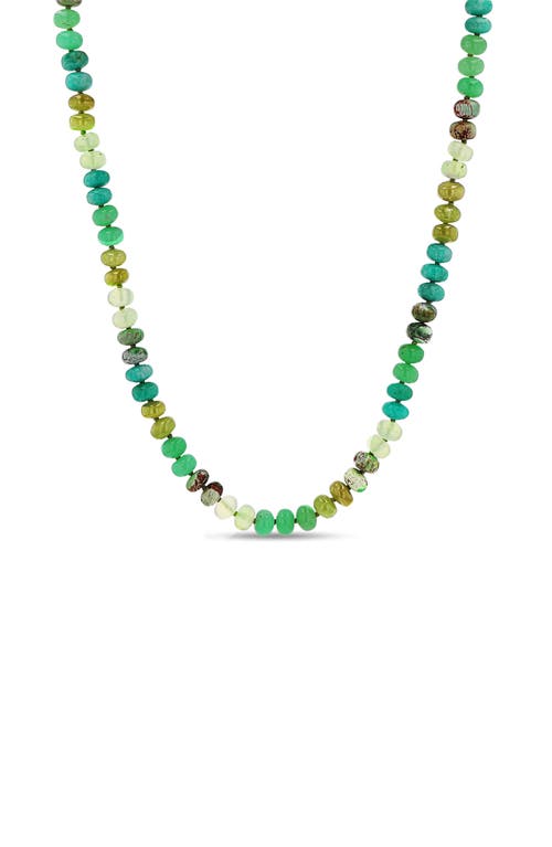 Shop Sheryl Lowe Green Mix 8mm Bead Necklace In Green Mix/sterling Silver