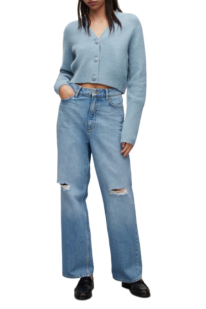 Wick Crop Cardigan, Alternate, color, BLUE SLATE