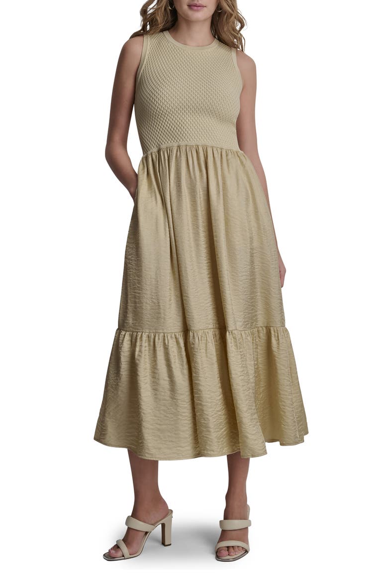 Sleeveless Diamond Knit Midi Dress, Main, color, MOJAVE DESERT