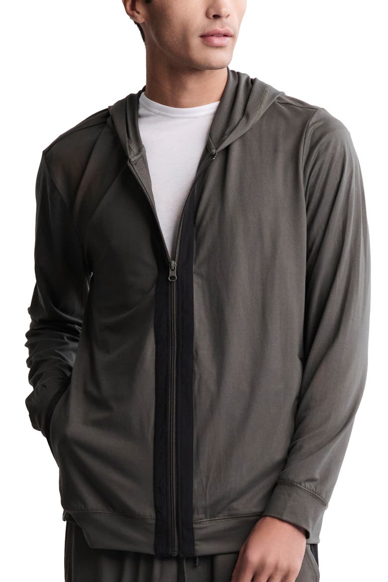 Malibu Collection® Butterchic Zip Hoodie, Main, color, DARK MOSS