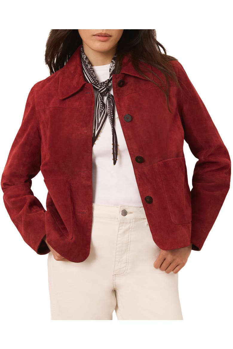 The Essential Suede Jacket, Alternate, color, Red