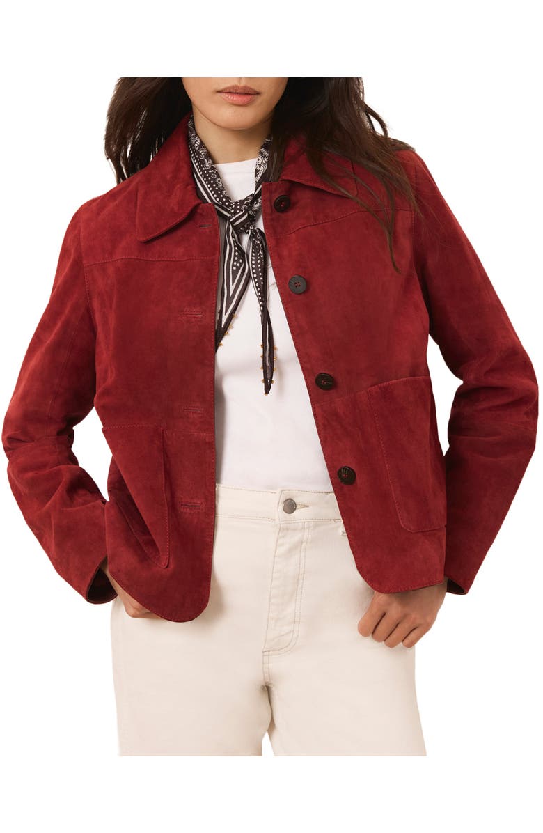 MINT VELVET The Essential Suede Jacket, Alternate, color, Red