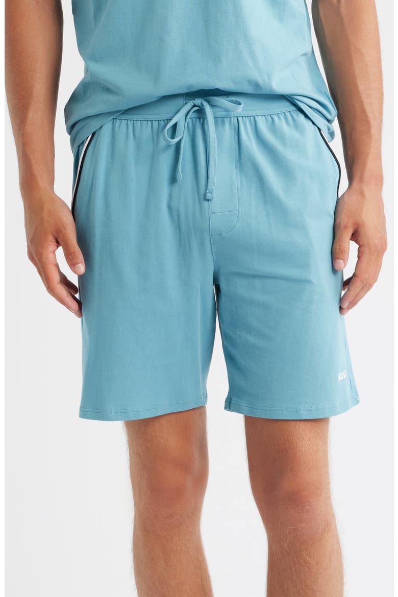 Unique Stretch Cotton Pajama Shorts, Main, color, LIGHT/ PASTEL BLUE