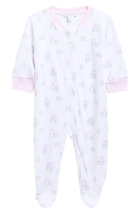 Print Pima Cotton Zip Footie (Baby)