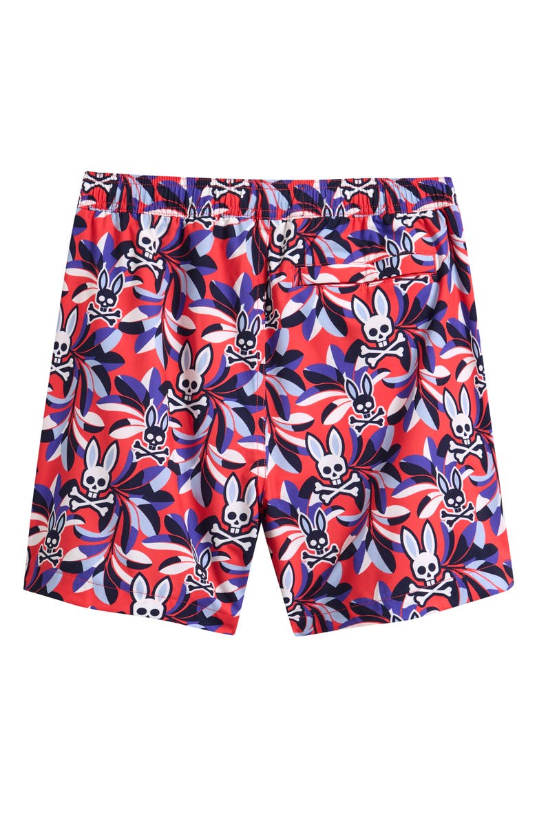 Psycho Bunny Kids' Florian Swim Trunks, Alternate, color, Bittersweet