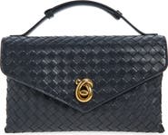 Bottega Veneta Knot Lock Intrecciato Leather Shoulder Bag