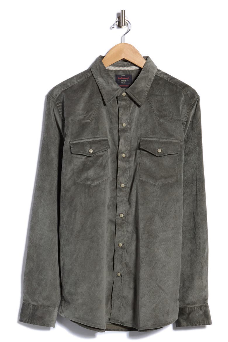 Stretch Corduroy Shirt, Alternate, color, GUNMETAL