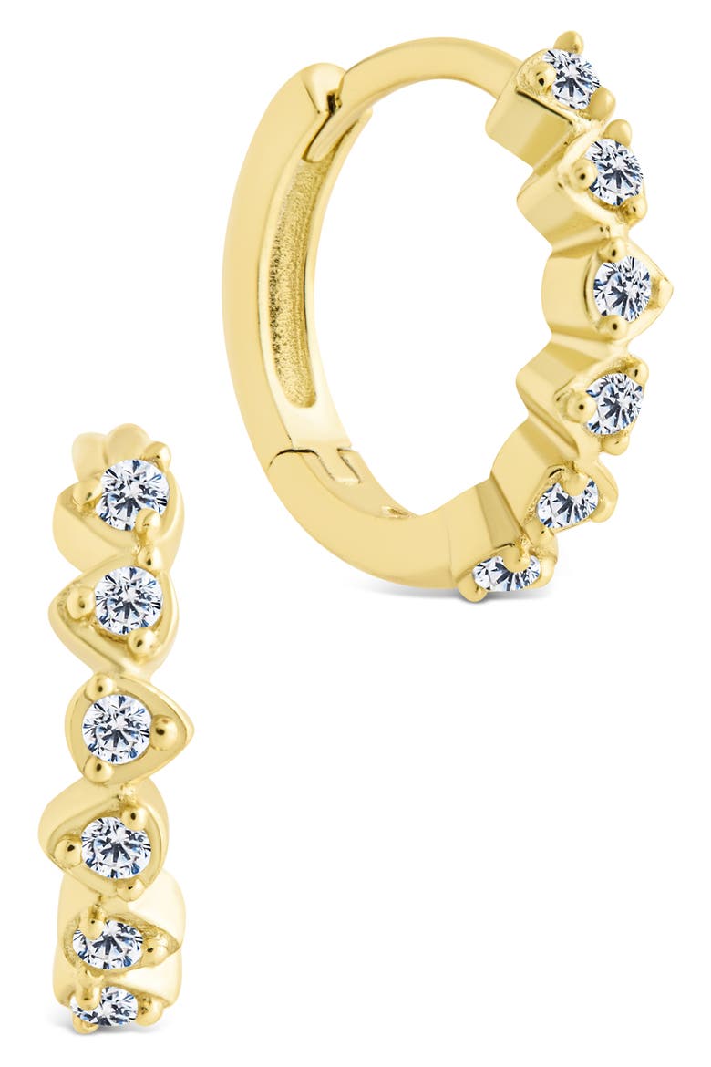 Cassandra CZ Micro Hoop Earrings, Main, color, GOLD