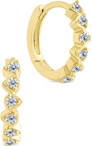 Sterling Forever Cassandra CZ Micro Hoop Earrings
