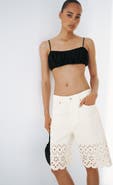 H&M Bermuda Shorts With Eyelet Embroidery